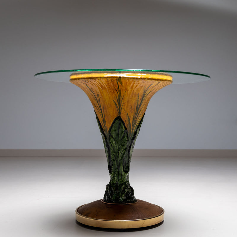 Glazed Ceramic Side Table, Italy 1960s