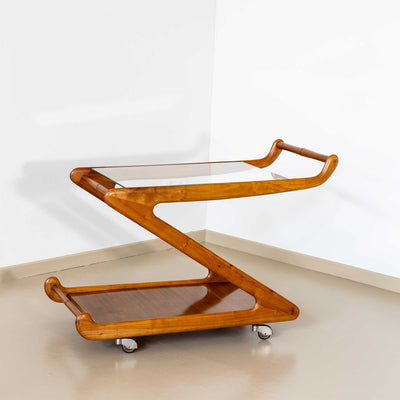 Italian Bar Cart or Trolley in the Style of Cesare Lacca, 1950s