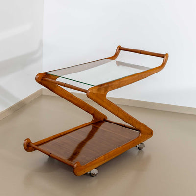 Italian Bar Cart or Trolley in the Style of Cesare Lacca, 1950s