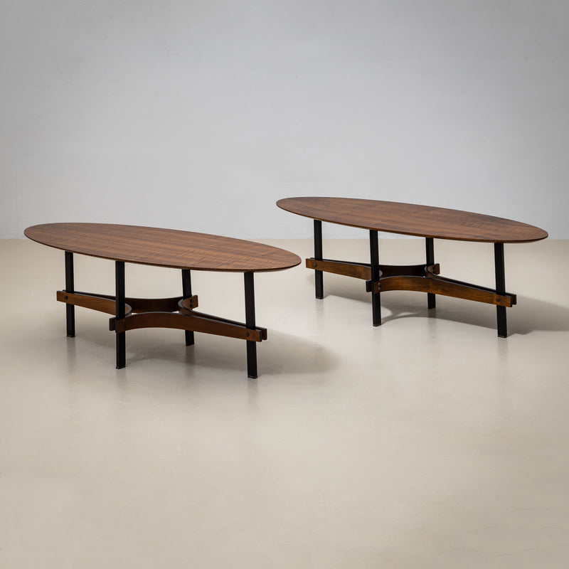 Oval Coffee Tables, attributed to Guglielmo Ulrich, Italy, 1950s