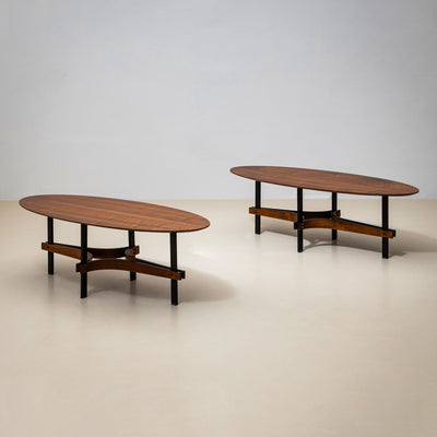 Oval Coffee Tables, attributed to Guglielmo Ulrich, Italy, 1950s