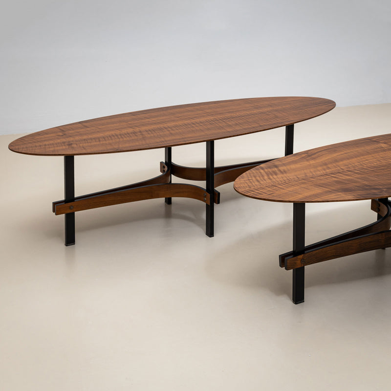 Oval Coffee Tables, attributed to Guglielmo Ulrich, Italy, 1950s