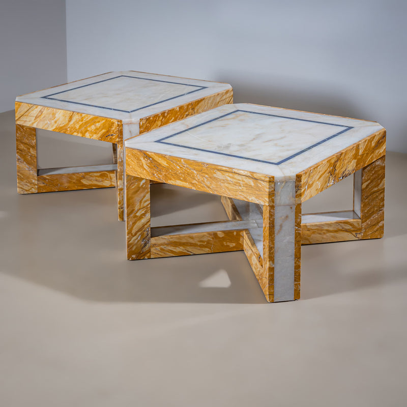 Pair of Marble Coffee Tables, Italy, Mid-20th Century