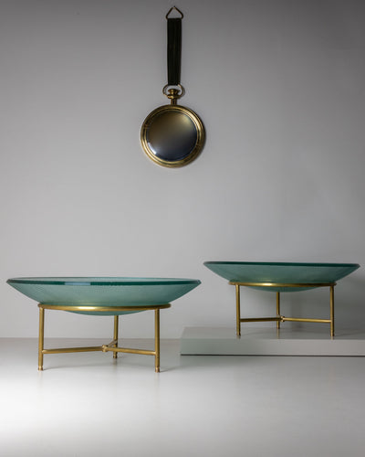 Pair of Coffee Tables with Glass Top, Italy, Mid-20th Century
