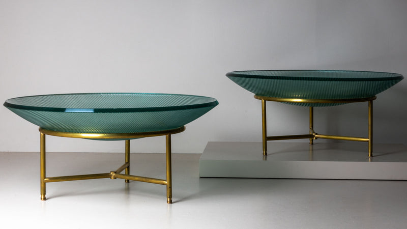 Pair of Coffee Tables with Glass Top, Italy, Mid-20th Century