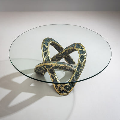 Coffee Table with Bronze Base, Late 20th Century