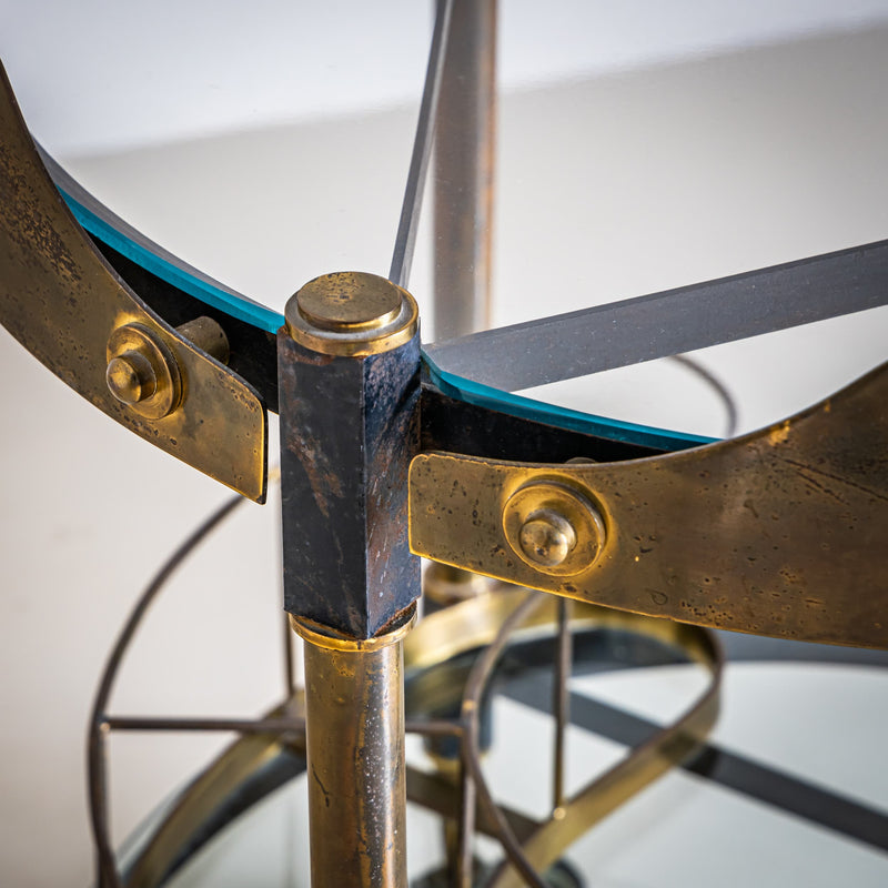 Brass and Glass Bar Cart, Italy, Mid-20th Century