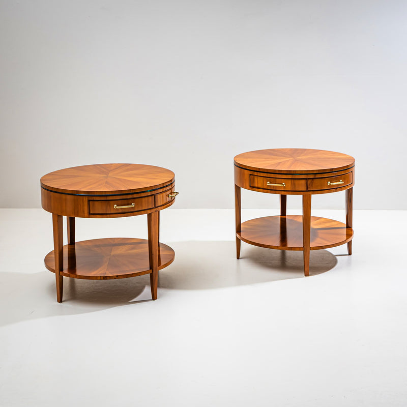 Pair of Side Tables with Hidden Glass Tops, Probably Italy, Mid-20th Century
