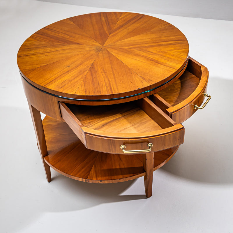 Pair of Side Tables with Hidden Glass Tops, Probably Italy, Mid-20th Century