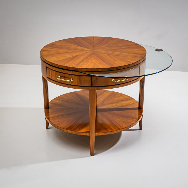 Pair of Side Tables with Hidden Glass Tops, Probably Italy, Mid-20th Century