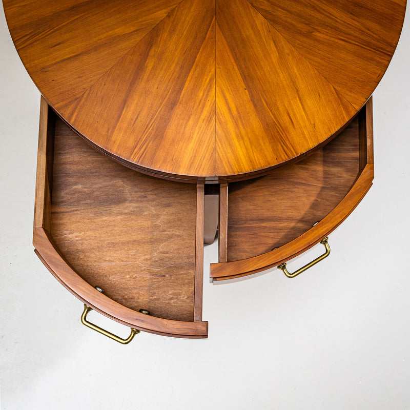 Pair of Side Tables with Hidden Glass Tops, Probably Italy, Mid-20th Century