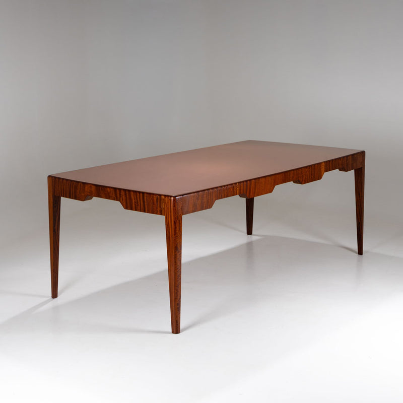 Sculptural Dining Table with Glass Top, Italy, Mid-20th Century