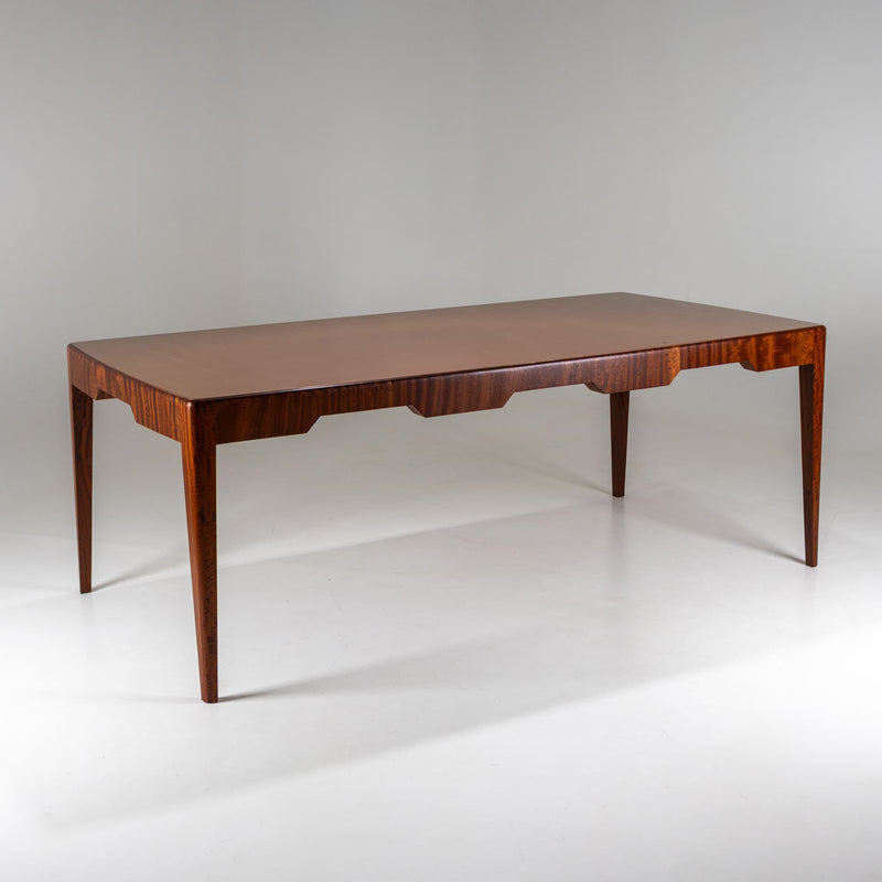 Sculptural Dining Table with Glass Top, Italy, Mid-20th Century