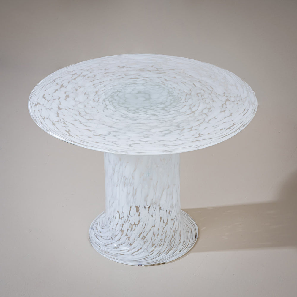 White Murano Glass Side Table by Fratelli Toso, Italy, 2nd Half 20th Century