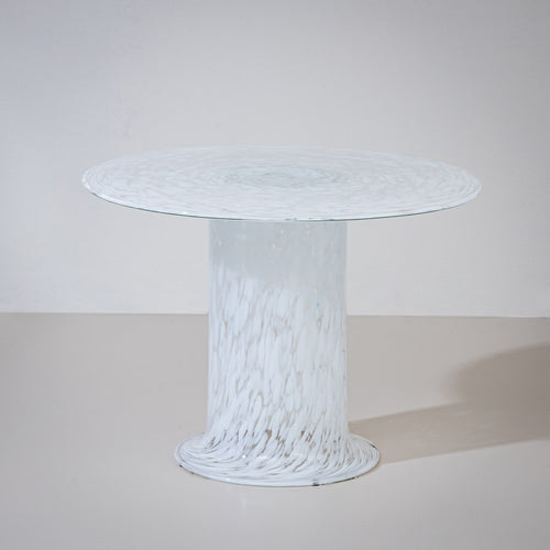 White Murano Glass Side Table by Fratelli Toso, Italy, 2nd Half 20th Century