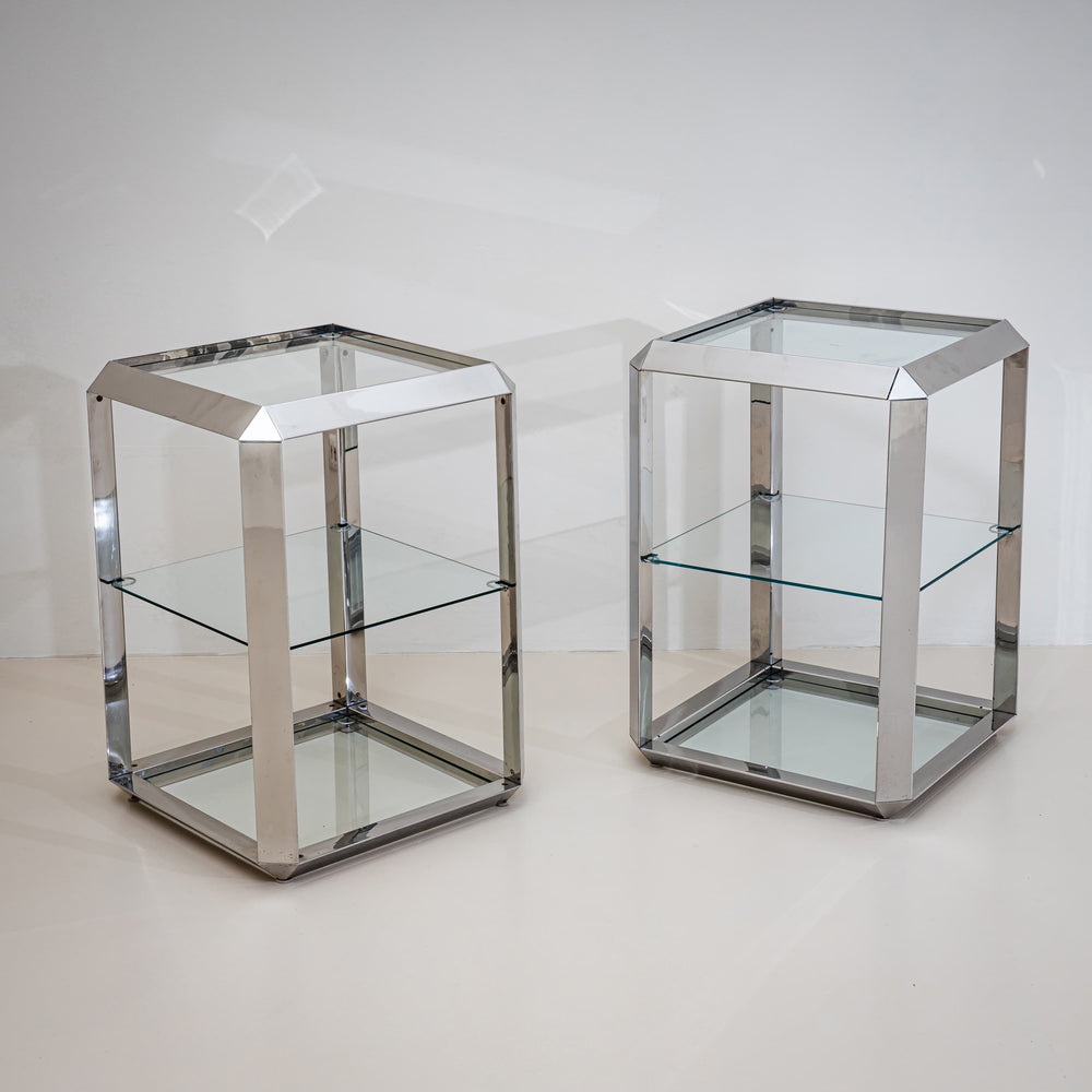 Pair of P800 Side Tables by Alberto Rosselli for Saporiti, Italy, 1970s