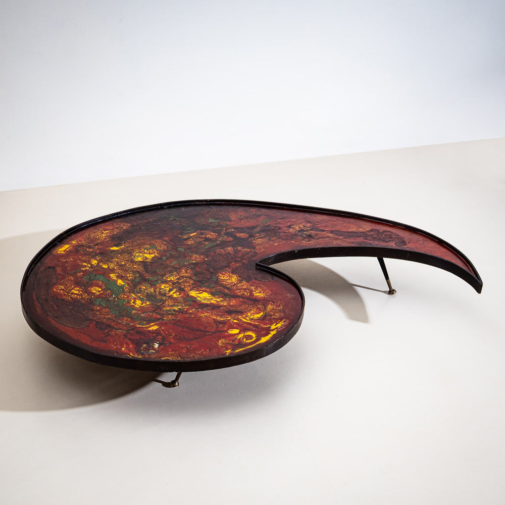 Coffee Table in Drop Shape, attributed to Erwin Walter Burger (1909-1982), Italy, Mid-20th Century