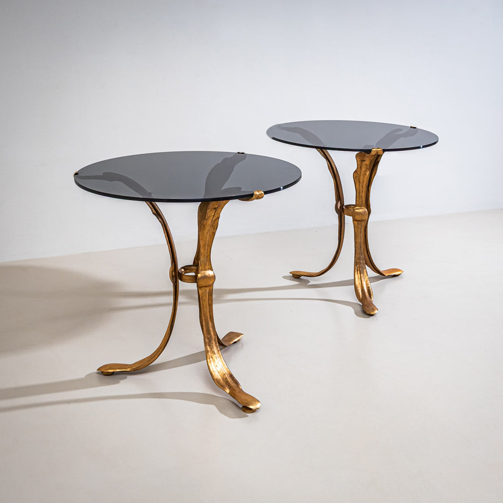 Pair of Hollywood Regency Side Tables, probably Italy, 1960s