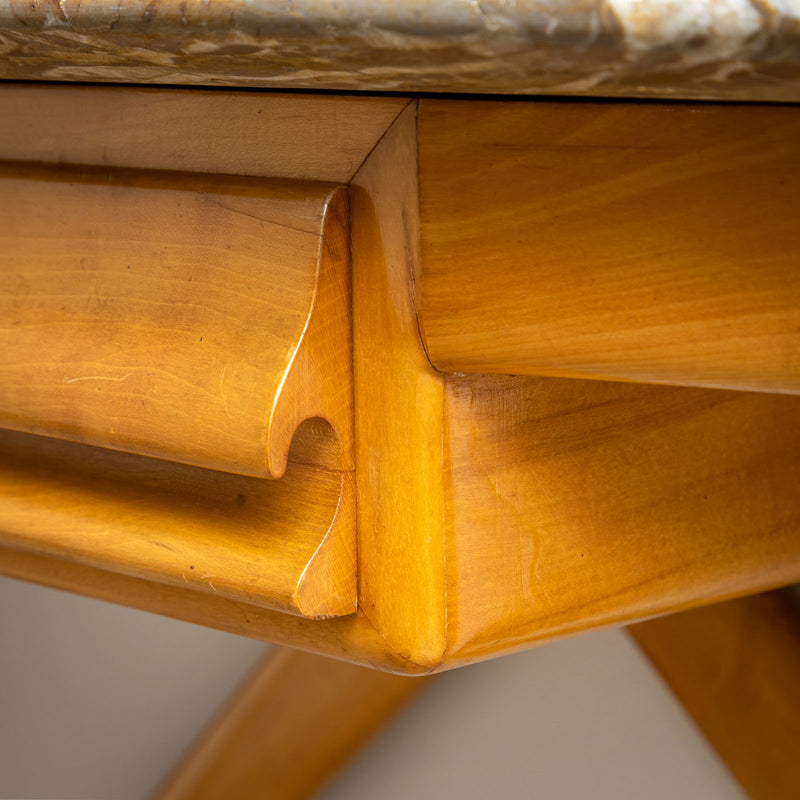 Wall Console with Marble Top, Italy 1950s