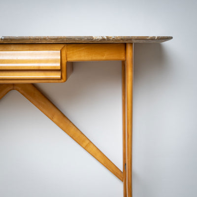 Wall Console with Marble Top, Italy 1950s