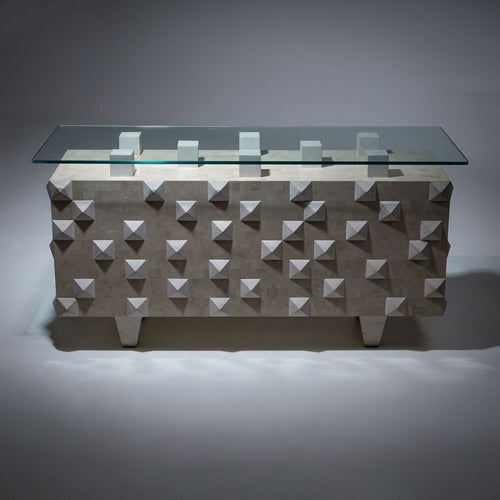 Modern Console Table in Scagliola Technique, 21st Century