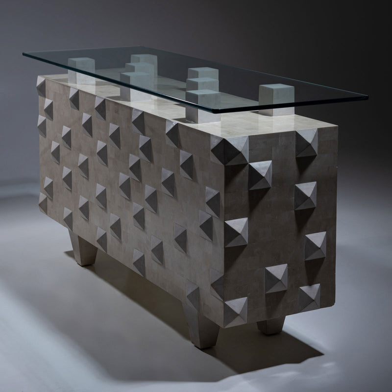 Modern Console Table in Scagliola Technique, 21st Century