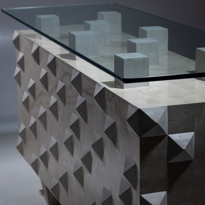 Modern Console Table in Scagliola Technique, 21st Century