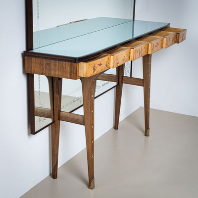 Mirror Console Table, attributed to Andrea Gusmai, Italy 1950s