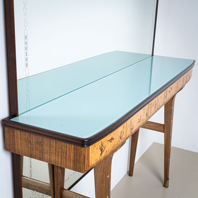 Mirror Console Table, attributed to Andrea Gusmai, Italy 1950s