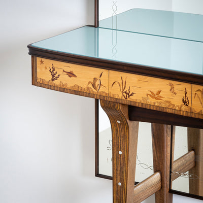 Mirror Console Table, attributed to Andrea Gusmai, Italy 1950s