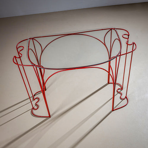 Red Console Table by Anacleto Spazzapan, Italy, Mid-20th Century