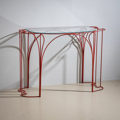 Red Console Table by Anacleto Spazzapan, Italy, Mid-20th Century
