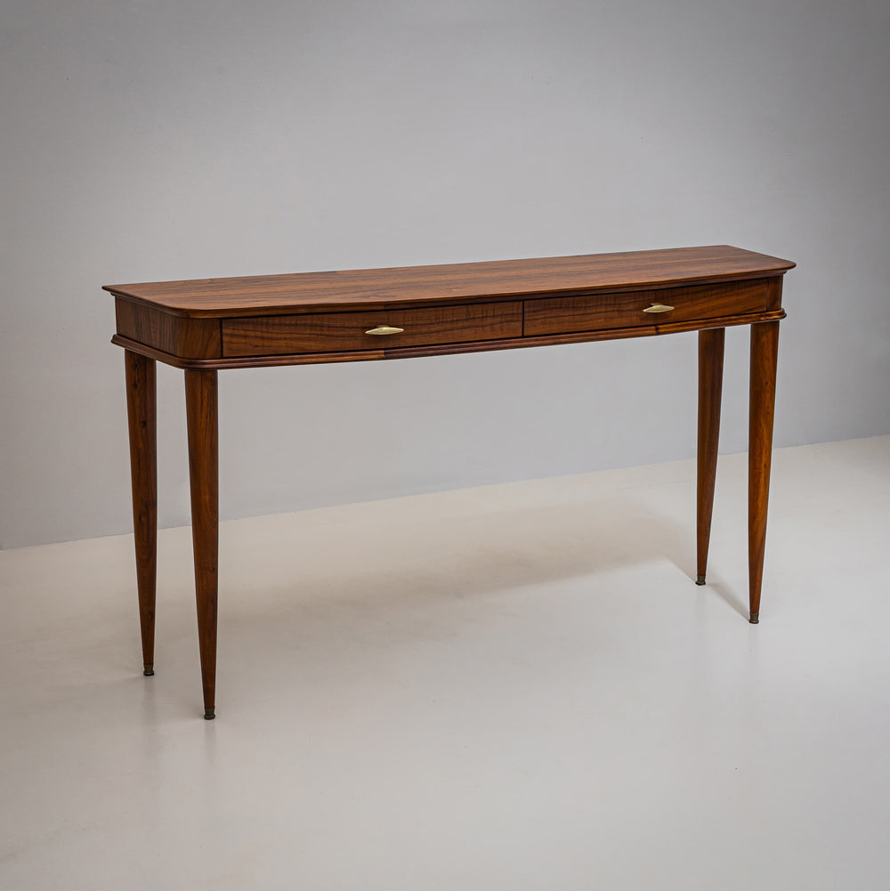 Walnut Console Table, Italy, Mid-20th Century