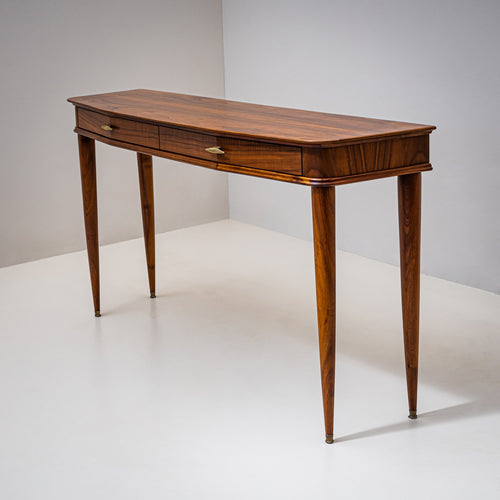 Walnut Console Table, Italy, Mid-20th Century