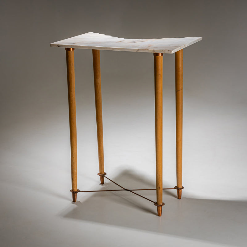 Pair of Wall Consoles with Marble Tops, attributed to Ugo la Pietra, Italy, Mid-20th Century