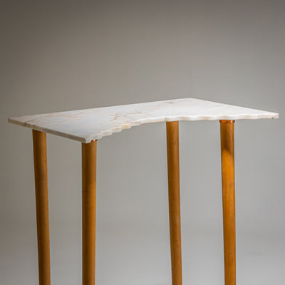 Pair of Wall Consoles with Marble Tops, attributed to Ugo la Pietra, Italy, Mid-20th Century