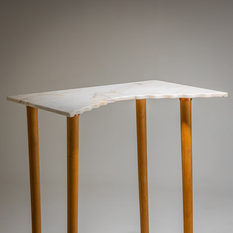 Pair of Wall Consoles with Marble Tops, attributed to Ugo la Pietra, Italy, Mid-20th Century