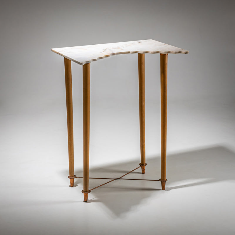 Pair of Wall Consoles with Marble Tops, attributed to Ugo la Pietra, Italy, Mid-20th Century