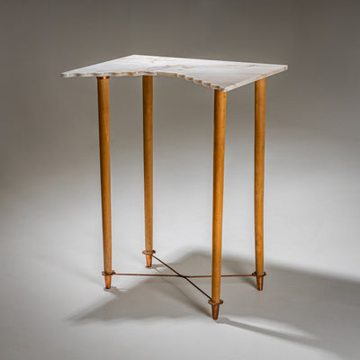 Pair of Wall Consoles with Marble Tops, attributed to Ugo la Pietra, Italy, Mid-20th Century