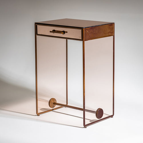 Small Desk with Glass Sides, Italy, Mid-20th Century