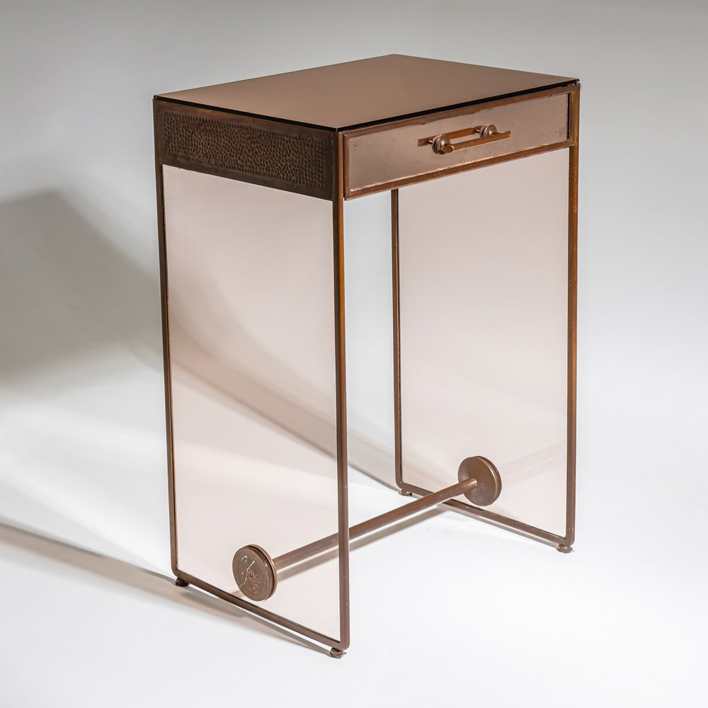 Small Desk with Glass Sides, Italy, Mid-20th Century