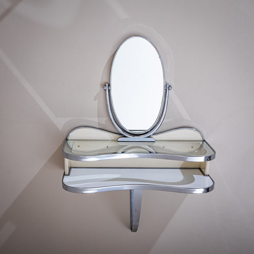 Wall-mounted Vanity Console with Mirror by Gio Ponti, Italy, 1930s