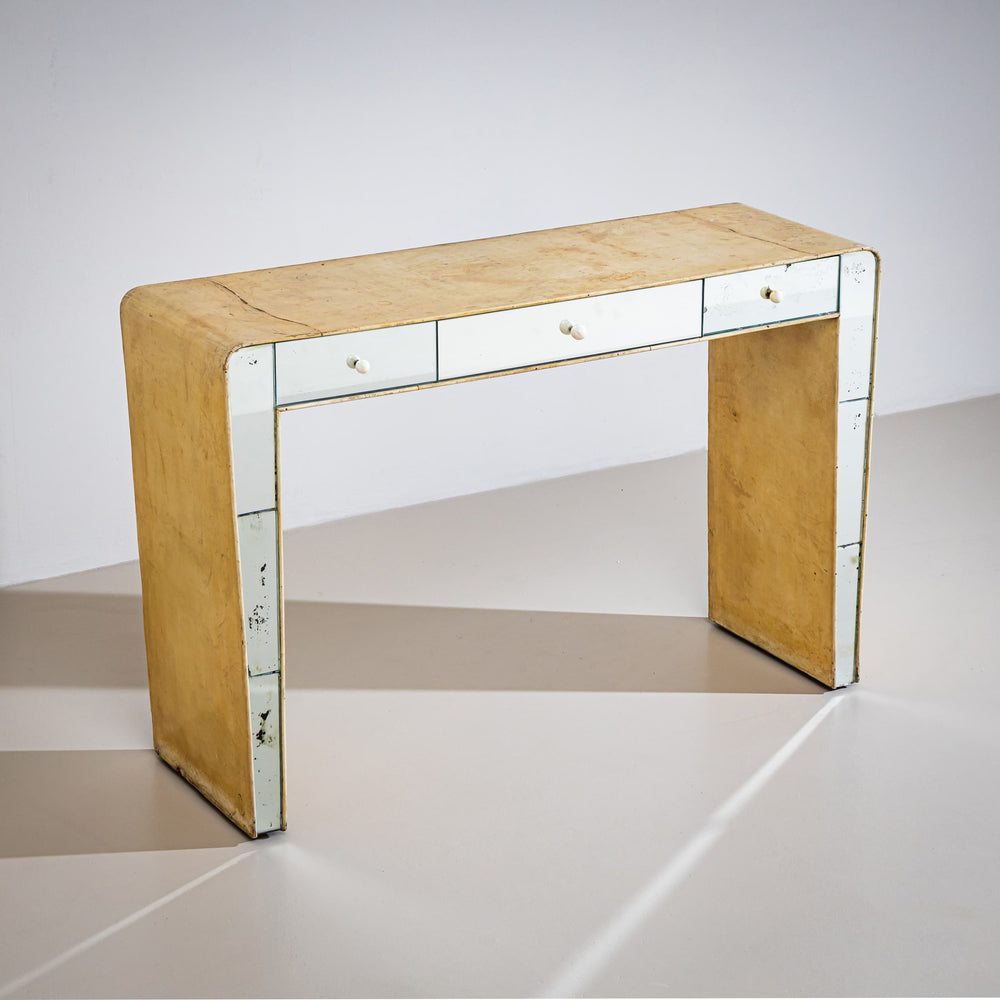 Vanity Console with Mirrored Front, Italy, 1950s