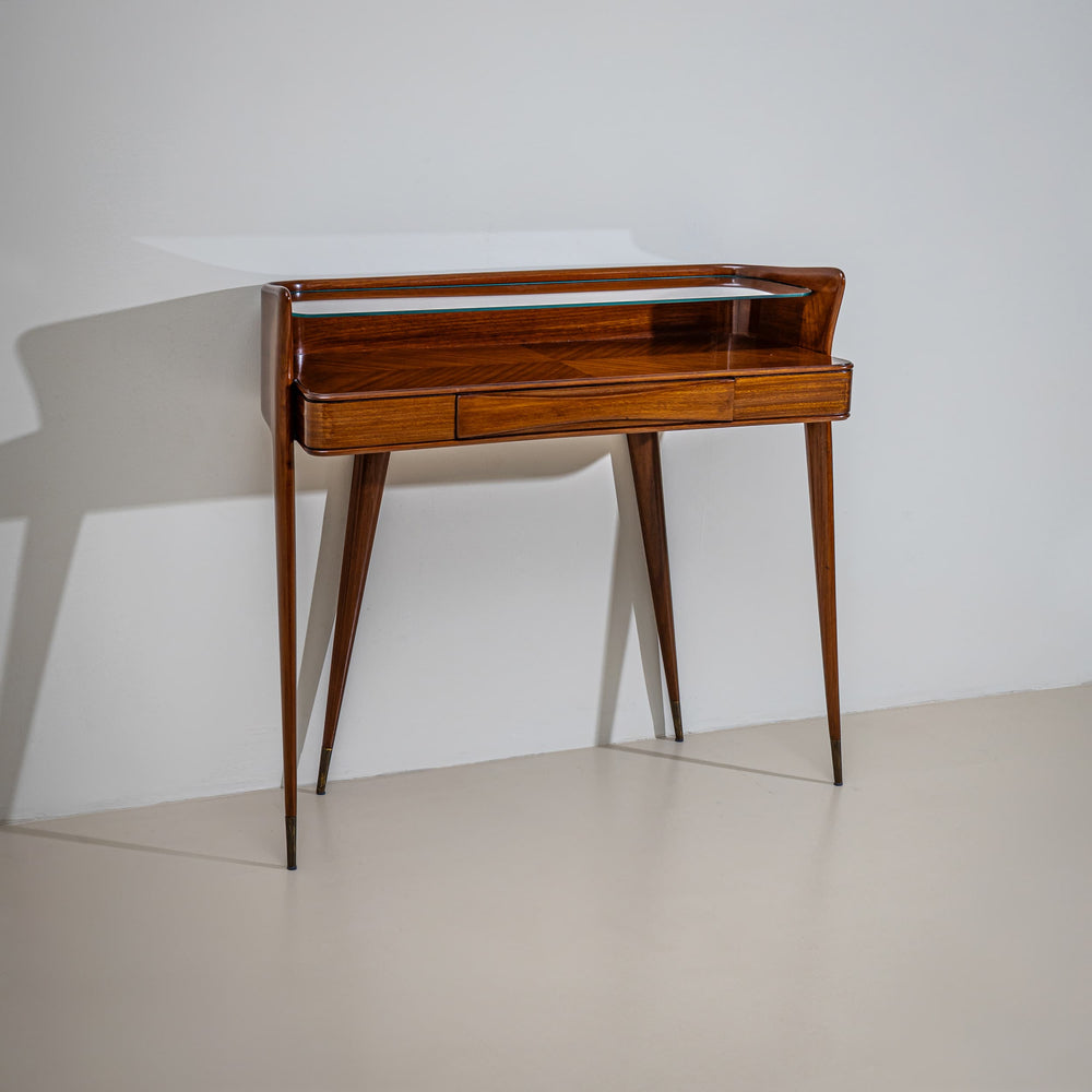 Wall Console with Glass Shelf, Italy, Mid-20th Century