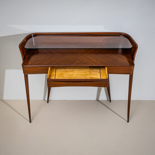 Wall Console with Glass Shelf, Italy, Mid-20th Century