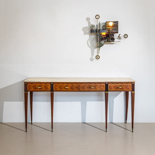 Long Wall Console with Onyx Top, attributed to Paolo Buffa, Italy, 1950s