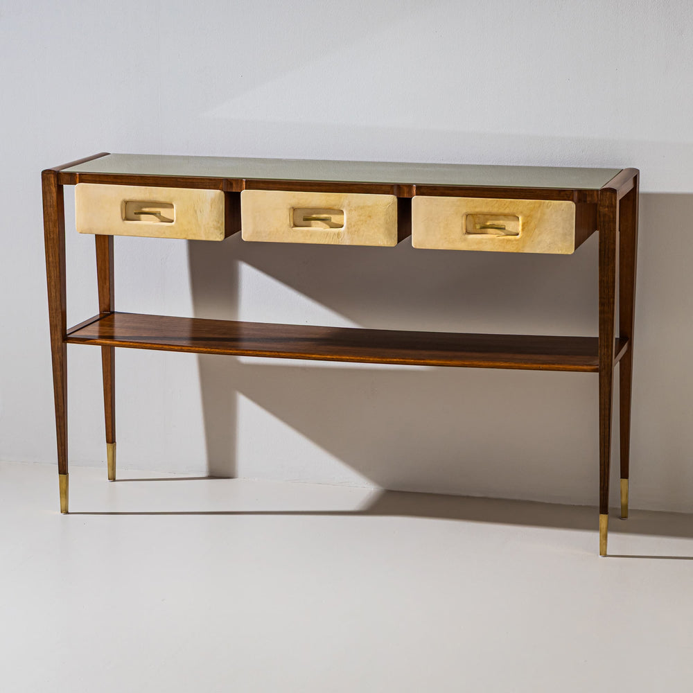 Wall Console with Parchment, Attributed to Gio Ponti for Mobilificio Dassi, Italy, 1940s