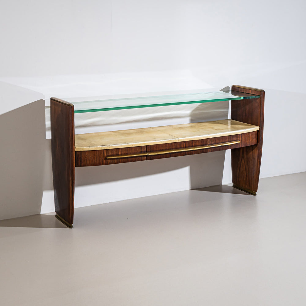 Wall Console with Parchment, Italy, 1940s