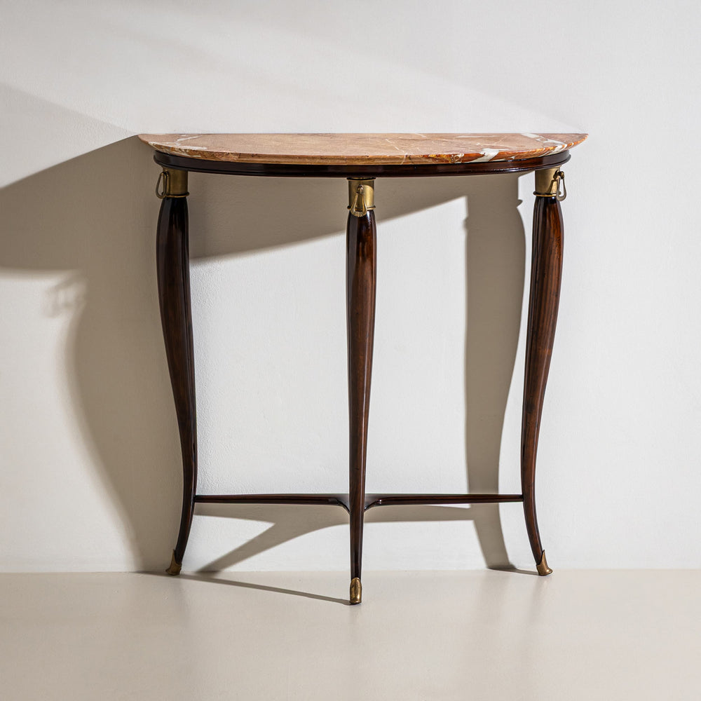 Wall Console with Red Marble Top, Italy, Mid-20th Century