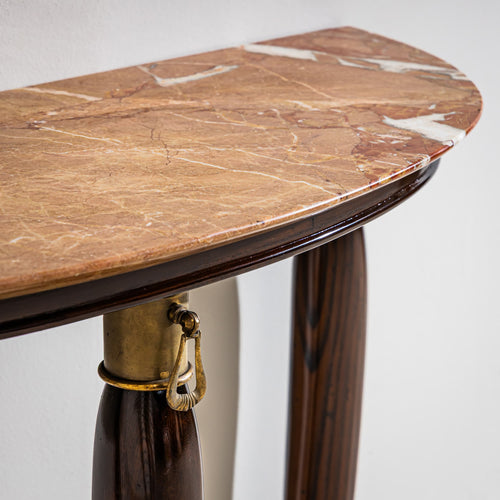 Wall Console with Red Marble Top, Italy, Mid-20th Century